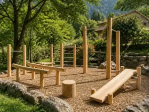 Creare una palestra naturale con attrezzi fitness in robinia